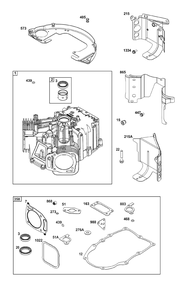 Cylinder Group Diagram and Parts List for 389447-0123-E1  Briggs and Stratton Engine